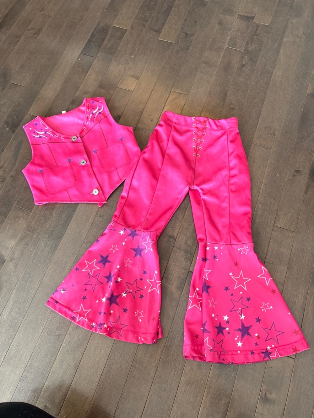 Pink Star Barbie - Kids Costume Vest and Bell-Bottom Pants